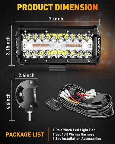 7 Inch LED Light Bar (2 Count)