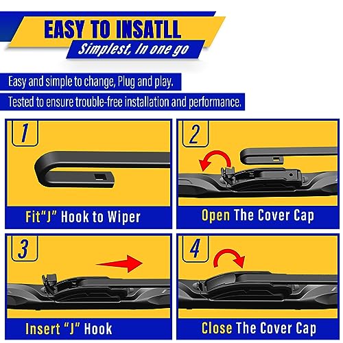 3 Wipers Fits Hyundai Kona 2018