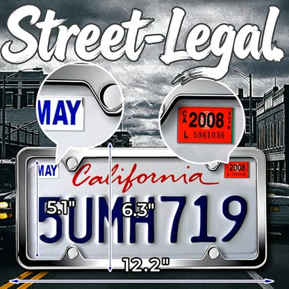 Premium Chrome License Plate Frames with 2 Anti