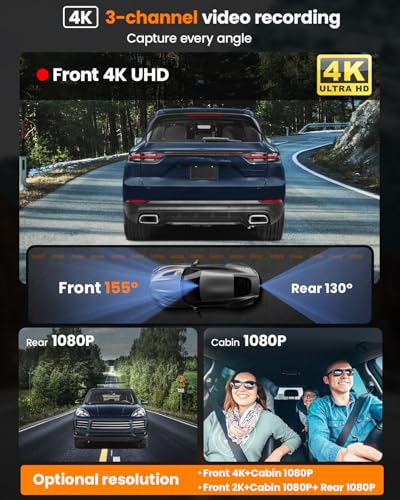 4K 3 Channel Dash Cam