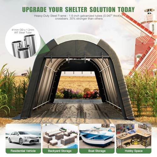 Carport Canopy 12x20 FT Heavy Duty with Translucent Roof