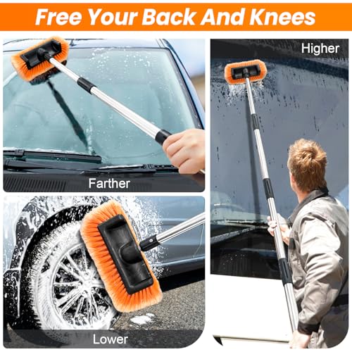 65" Five Sided Car Wash Brush with Extension Pole