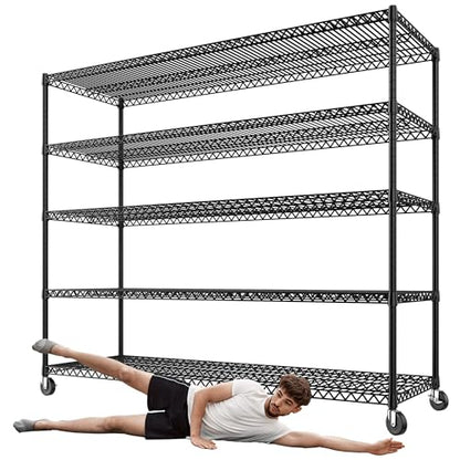 5 Tier Heavy Duty Shelving with Wheels