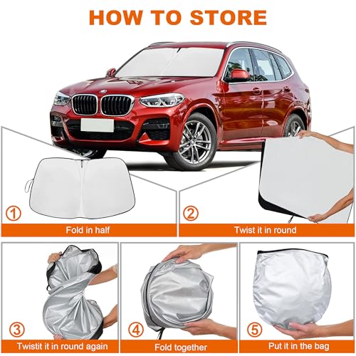 Foldable Front Windshield Sunshade fit for BMW X3 2018