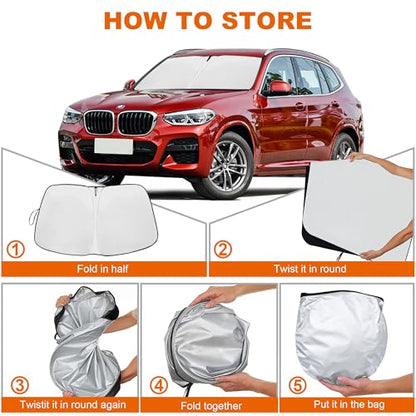 Foldable Front Windshield Sunshade fit for BMW X3 2018