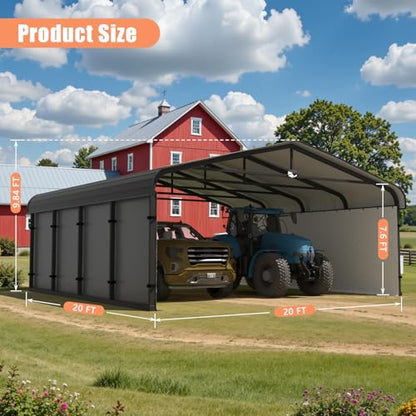 20x20 Heavy Duty Metal Carport
