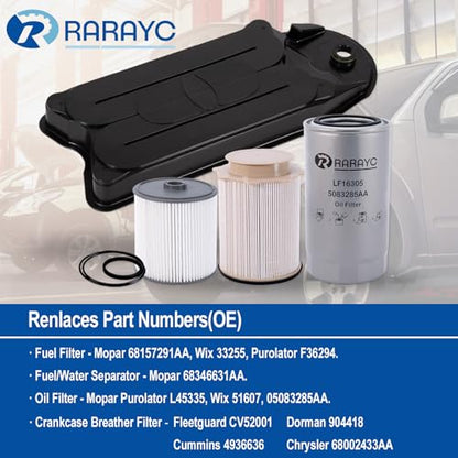 CCV Crankcase Fuel Oil Filter Kit for Ram 6.7 Cummins (4 Count)