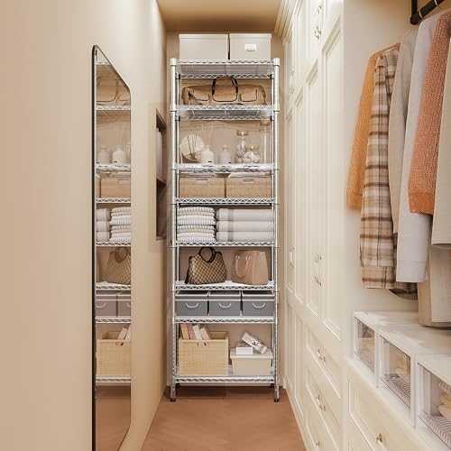 8 Tier 2000 lbs Storage Rack Metal Wire Shelving Unit (8 Count)