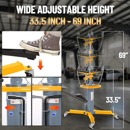 Dual Plunger Hydraulic Transmission Jack 1322lbs Capacity