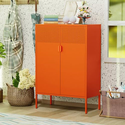 2 Mesh Door Metal Cabinet with Adjustable Shelves