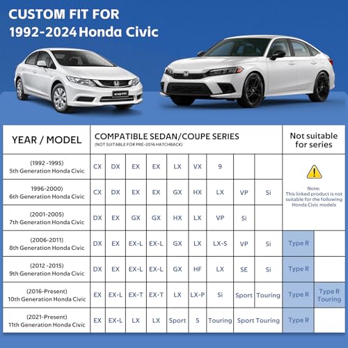 10 Layers Sedan Car Cover Custom Fit for Honda Civic
