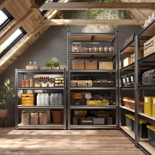 6 Tier 78" H Metal Shelving Adjustable Interlocking for Garage Warehouse