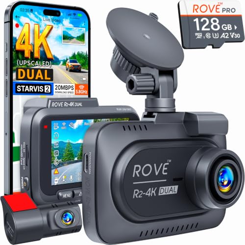 R2 4K Dual Dash Cam Front and Rear