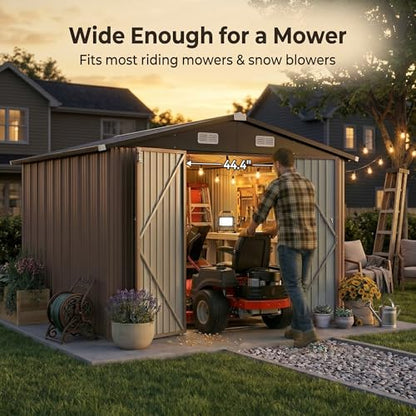 10x10 FT Outdoor Storage Shed with Floor Frame