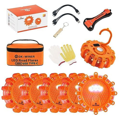 6 Pack LED Road Flares