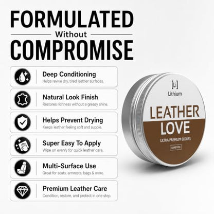 Lithium Leather Love Car Leather Cleaner and Conditioner (8 Ounce)