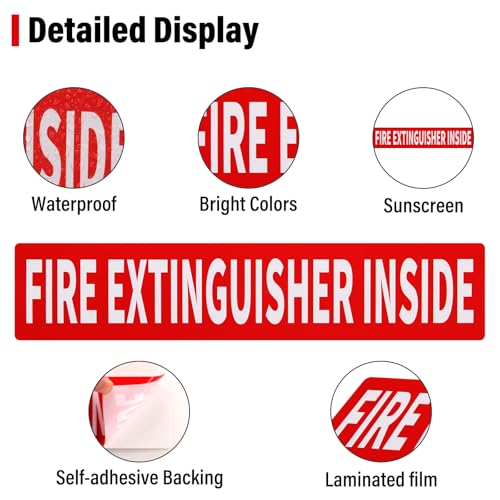 Fire Extinguisher Inside Sticker Sign (2 Count)