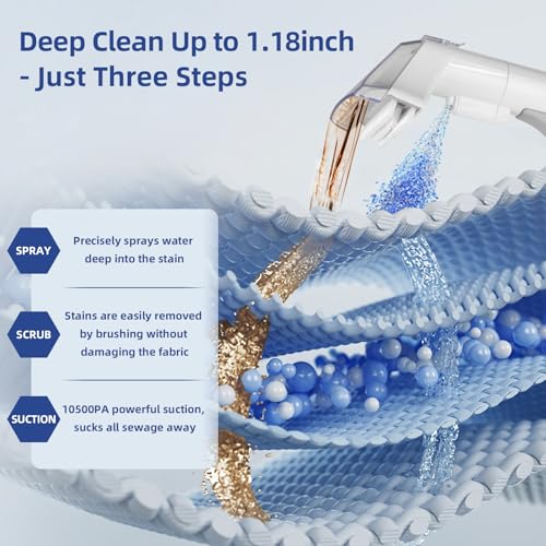 400W 18Kpa Carpet Cleaner Machine with 1 Bottle Cleaning Solutions