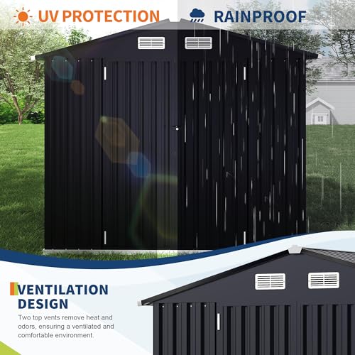 8x10 FT Metal Storage Sheds Outdoor