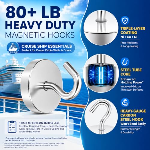 Magnetic Hooks Steel Tube Design for Cruise (10 Count)