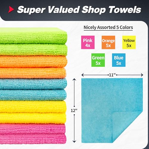 Shop Towels Microfiber Cleaning Cloth Bulk (24 Count)