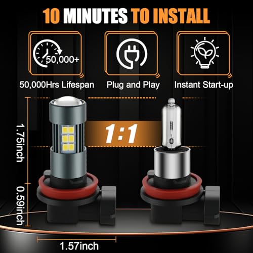 H11 LED Fog Light Bulbs (2 Count)