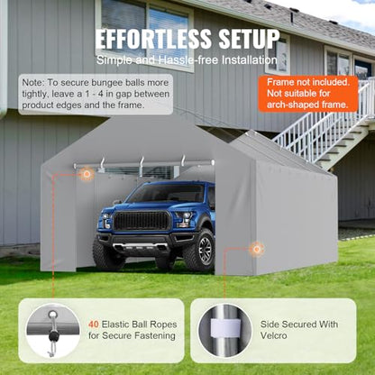 Carport Replacement Canopy Cover Side Wall 13 x 20 ft