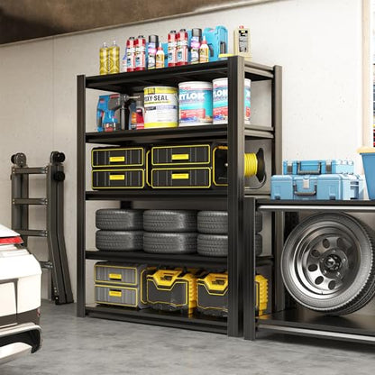 72" H Shelving Unit 5 Tiers Heavy Duty Garage Shelving 3000LBS Storage Racks Adjustable Metal Shelves Industrial Utility Rack for Garage