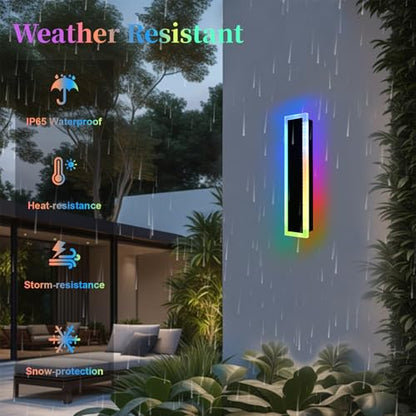 2 Pack RGB LED Outdoor Long Wall Lights (2 Count)