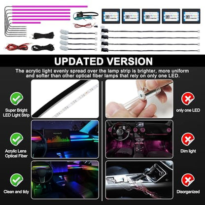 Acrylic Interior Car LED Strip Light with Wireless APP