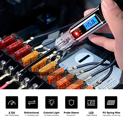 3 72V Backlit Digital LCD Circuit Tester