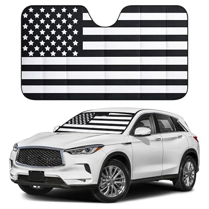Accordion Car Windshield Sun Shade American Flag Design
