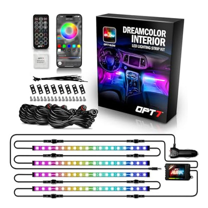 Aura DreamColor RGBIC Interior Car Lights with App & Remote (4 Count)