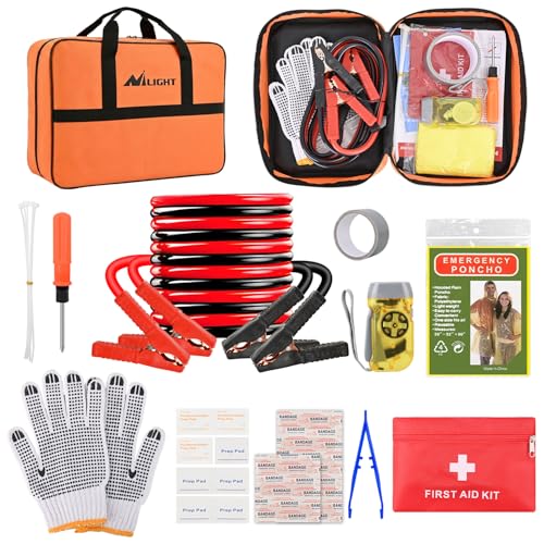 Car Roadside Emergency Kit with Jumper Cables