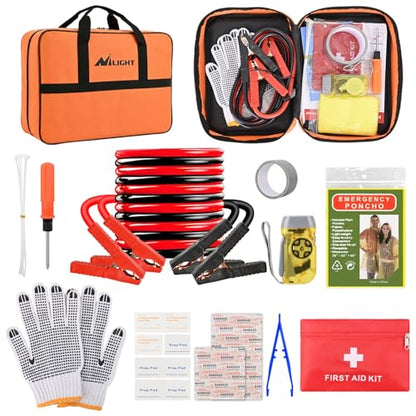 Car Roadside Emergency Kit with Jumper Cables