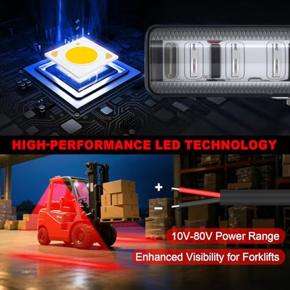 LED Forklift Safety Light Red for AGV Automated Guided Vehicle (2 Count)