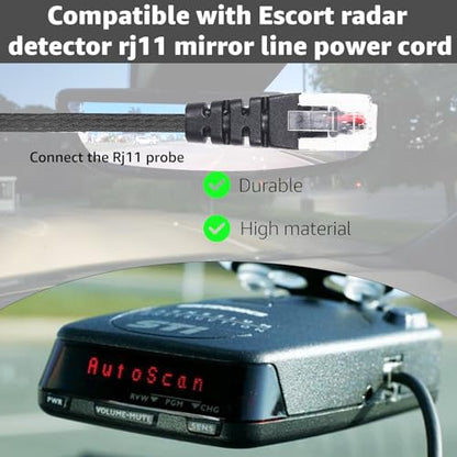 RJ11 Mirror Tap Radar Detector Hardwire Kit for Escort Max 360