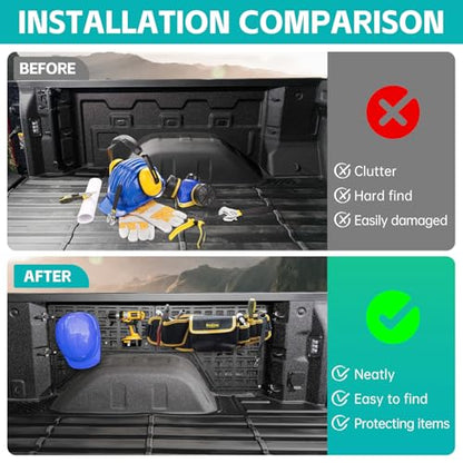 Side Truck Bed Molle Panel Rack System Compatible with 2019