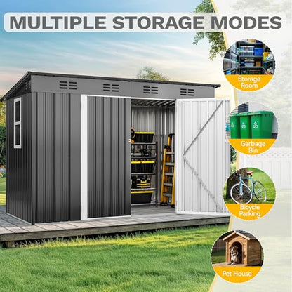 9' x 4' Outdoor Storage Shed with Windows