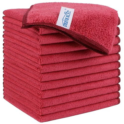 Red Microfiber Cleaning Cloth (12 Count)
