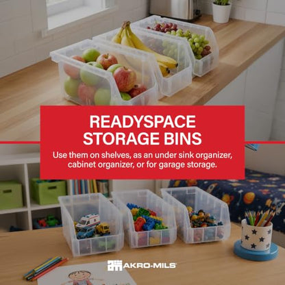 Medium Stackable Plastic Storage Bins (8 Count)