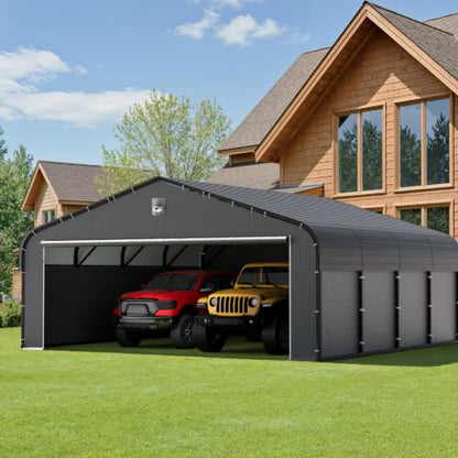20x20 Metal Carport with Removable Sidewalls