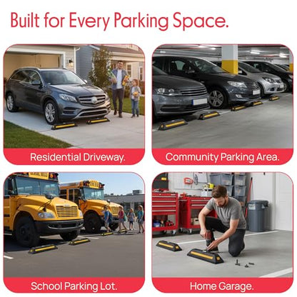 Curb Garage Vehicle Floor Safety Heavy Duty Rubber Parking Lot Driveway Stopper