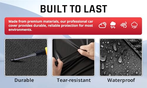 Small Sedan Car Cover Waterproof All Weather Red Strip Design