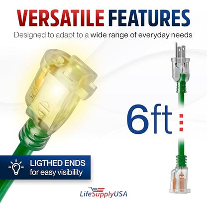 6ft Outdoor Indoor Extension Cord 14
