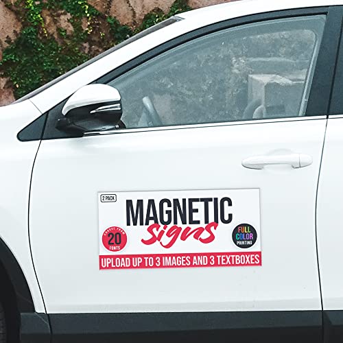 2 Pack Personalized Magnetic Signs for Vehicles