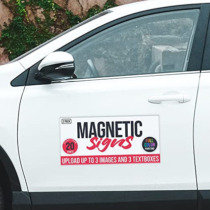 2 Pack Personalized Magnetic Signs for Vehicles
