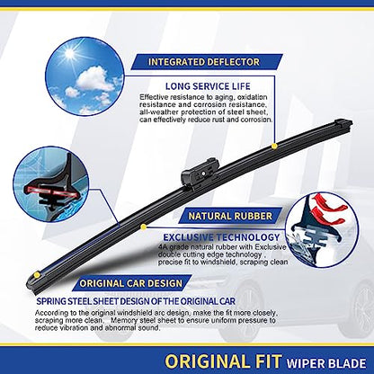 Front Wiper Blades 22"+18" Replacement for 2015