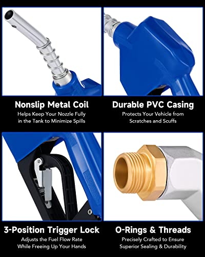 OMT 3 4" NPT Automatic Fuel Nozzle Kit with 360° Hose Swivel