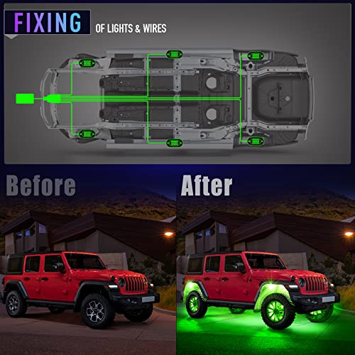 LED RGB Rock Lights for UTV ATV RZR 6 Pods with APP and Remote Control (6 Count)
